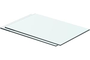 WIFESE Panneaux d'Étagère 2 Pcs Verre Trempé Transparent 40x20 cm Épaisseur 8 mm Étagère de Maison Magasin Tablette Salle de Bain Chambre à Coucher Autres Accessoires de Salon Étagère de Douche