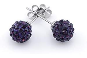 Vault 101 Limited SHAMBALLA Style Czech Crystal Disco Clay Ball Ear Stud Earrings - 8mm (Pair of)