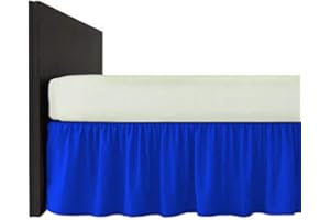 Mfabrics Poly-Cotton Plain Dyed Bed Base Valance Sheet - Easy Care, Machine Washable - Available in 20 Colours - 40cm Frilled (Royal Blue, Single)