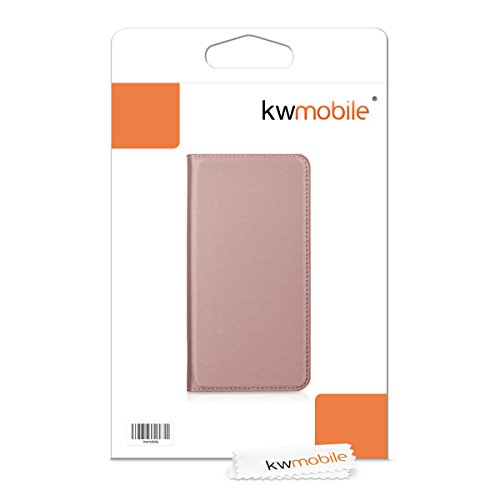 kwmobile Funda para Samsung Galaxy A5  2016  - Carcasa con  Tapa Tipo Libro  para m  vil - Case Protector en  Oro Rosa 