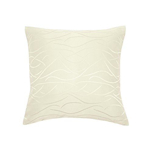 Damast Streifen Kissenhüllen mit Reissverschluss 40cm x 40cm in Champagner