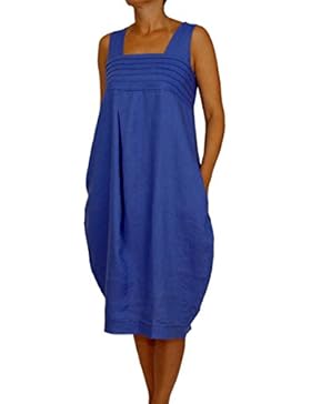 24098 PERANO Damen Leinen Sommerkleid Ballonkleid