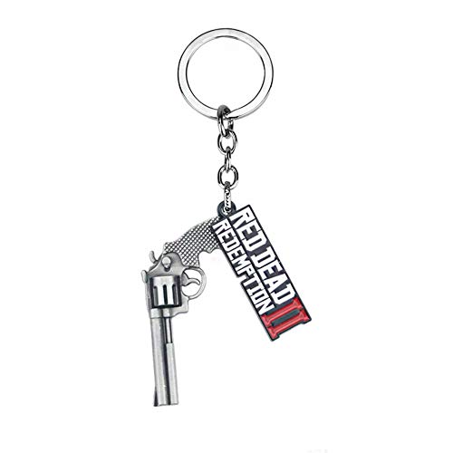 Preisvergleich Produktbild Gun Metal Model Keyring Anhänger, Collectable Herren Jungen Metall Modell Anhänger Schlüsselanhänger, Red Dead Redemption 2 Schlüsselanhänger, Tasche Anhänger Legierung Schlüsselanhänger