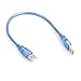 Produktbild Elviray 30CM Transparent Blau USB 2.0 Verlängerungskabel Stecker auf Stecker USB Verlängerungskabel Interferenz Kupferkern USB Kurzes Kabel