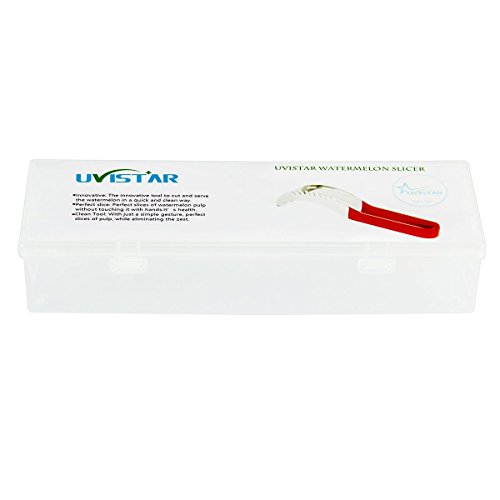 Uvistar Obstschneider Rostfreier Edelstahl Melonenschneider Obstmesser Honigmelonenschneider Leicht Watermelon Entkerner Ausstecher ( rot ) mit 4 Obstgabeln - 8