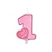 Produktbild Zahlenkerze Kerze für die Geburtstagstorte Den Geburtstagskuchen Geburtstag Kindergeburtstag Geburtstagfeier Tortenkerze Kuchenkerze 1 Pink Only One. von Haus der Herzen®