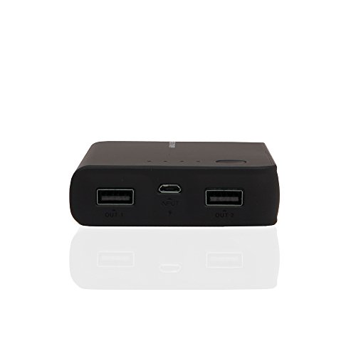 RealPower PB-10k externer kompakter Akku Batterie Handy Ladegerät Powerbank 10.000 mAh für iPhone, iPad, Samsung Galaxy und weitere Smartphones (black) - 3
