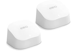 Router wi-fi mesh Amazon eero 6 | Ethernet 500 Gbps | Fino a 280 m² | Connessione di oltre 75 dispositivi | Confezione da 2 | Modello 2021