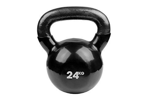 Fitness Mad Kettlebell  - Pesa rusa de ejercicio y fitness, color negro, peso 24 kg