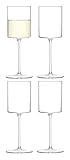 Paar von eckigen Weingläsern mit einem minimalistischen, modernen Design.
