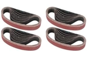WODHMIEY 10×355mm Aluminium Oxide Sanding Belts 3/8×14 inch – 40PCS Grit 60 80 100 120 – Heavy Duty Sanding Strips for Wood Metal Plastic – Aggressive Material Removal – Compatible with Belt Sanders