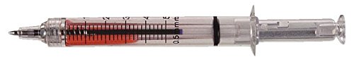 Preisvergleich Produktbild Kugelschreiber Spritze aus Kunststoff,mit Roter F