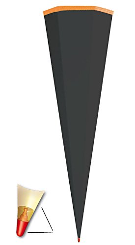 Schultüte - Rohling - SCHWARZ - 35 / 50 / 70 / 85 cm - OHNE Tüll Abschluß - mit / ohne Holzspitze ___ Zuckertüte ALLE Größen - Roth - zum Basteln, Bemalen und Bekleben - Bastelschultüte - für Mädchen & Jungen / Geschenktüte - Basteltüte / uni einfarbig