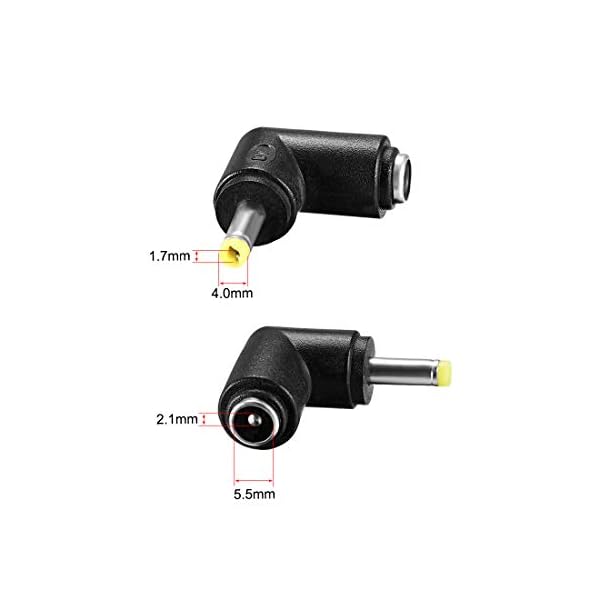 sourcing map DC Netzstecker 90 Grad rechtwinklig 4,0 mm x 1,7 mm Stecker auf 5,5 mm x 2,1 mm Buchse, 10 Stück – Bild 3