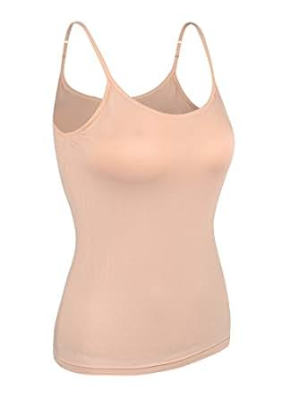 Satinior Women's Cami Camisole Built-In Bra Adjustable