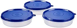Amazon Brand - Solimo Plastic Lunch Box Set, 190 ml, Set of 3, Blue