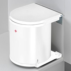 Wesco Einbaueimer-Abfallsammler Farbe:weiß-inhalt 11 Liter,-Maße: B 340 x T 285 x H 300 mm, Deckel hebt sich beim Öffnen 50 mm - 2