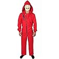KKALAKRITI Unisex Cotton Blend Mascot Adult Thief Money Jumpsuit With Mask - Fancy Dress Costume/Bella Ciao Italian Folk Dance Dress - Halloween Cosplay, Red