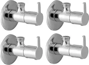 Torofy Stainless Steel Flora Angle Cock Bathroom Kitchen Tap Foam Flow with Wall Flange (Pack of 4)