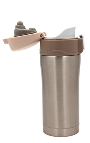 Kooyi 250 ml Vakuum Isolierbecher Wasserflasche, Travel Mug einhändige öffnen und Trinken, 100% auslaufsicher  (Champagne-Gold) - 3