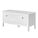 ohne Sitzkissen trendteam Garderobe Sitzbank Schrank Schuhschrank Ole, 91 x 45 x 35 cm in Weiß mit viel Stauraum
