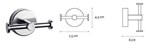 Kapitan Doppelt Handtuchhaken Ohne Bohren 18/10 Edelstahl Handtuchhalter 3M VHB Selbstklebendes Wandmontage Doppelt Handtuchhaken, Poliert, Made in der EU, 20 Jahre Garantie - 6