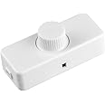YNTT Inline LED Dimmer Switch, Knob Dimmer Switch Lights, Rotary On/Off Trailing Edge Dimmer Switch, 3-100W, Dimmer Switch for Dimmable LED Lights/Incandescent/Halogen Bulbs (White)