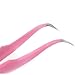 2 PCS Stainless Steel Ingrown Hair Eyebrow Shaping Eyelashes Extension Straight and Curved Tip Tweezers Set Pink