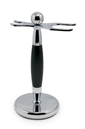 Premium Deluxe Chrome & Black Shaving Brush and Razor Stand - Image 3