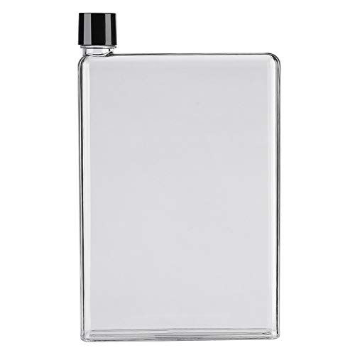 750 ml A5 Portable elegante trasparente riutilizzabile bottiglia d'acqua， Contenitori per succo piatto da 750 ml A5 a prova di perdite
