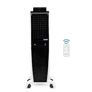 Symphony Diet 3D 40i Portable Tower Air Cooler For Home with 3-Side Honeycomb Pads, Pop-Up Touchscreen, i-Pure Technology and Low Power Consumption (40L, White & Black)