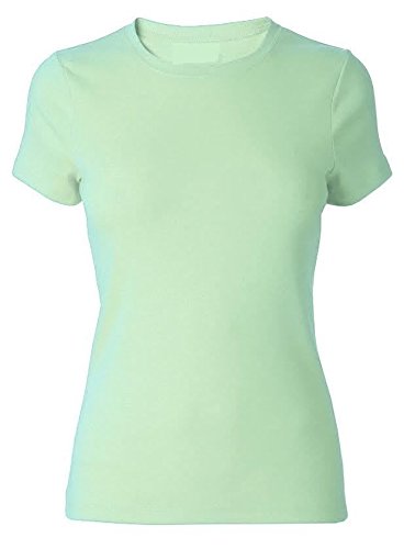 vegliatino-Ladies Women's Short Sleeve Crew Neck 100% Cotton T-Shirt in a Lot Colours Aqua SM
