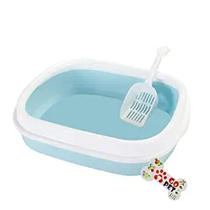 Go Pet Cat Litter Tray with Free Scooper Suitable for All Cat Breeds & Kittens ( Colour May Vary) (Peach)
