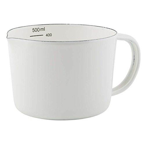 Ib Laursen - Messbecher, Rührbecher, Kanne aus Emaille, 0,5 Liter in Weiss (0454-11)