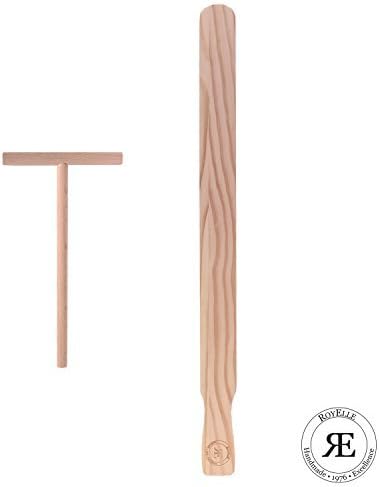 RoyElle CookWare Crepe Making Set 4 inch Spreader and 18 inch Pine Flipper/Spatula... by RoyElle CookWare