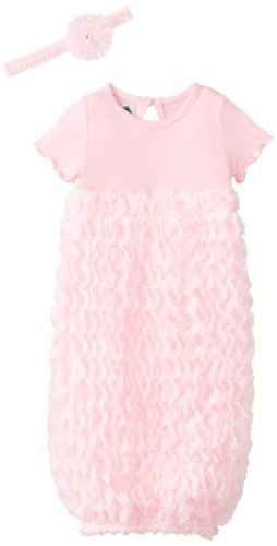 Mud Pie Baby-Girls Newborn Chiffon Sleep Gown, Pink, 0-3 Months Color: Pink Size: 0-3 Months Infant, Baby, Child