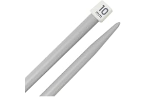 AARNAV 2 x 30cm Long Plastic Knitting Needles Single Pointed Needles (2 x 10mm)