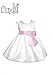 Cinda Satin Christening Party Dress+Headband White and Pink 3 - 6 Months