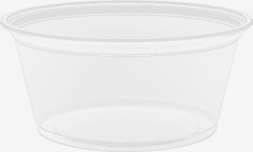 125 x Dart 3.25oz (96ml) Portion Pot with Lid - Ideal for Salad Dressing, Baby Food, Jelly Shots
