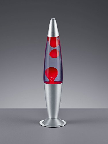 Lámpara de lava Reality, 41 cm, 35 W, de metal y cristal, azul y roja, diseño lacado