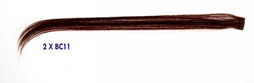 Prettyland – GHW08 Bunt multifarbig Extension Set 12-teilig Haarteil Clip-in glatt Strähnen – Rot Pink Rosa- Set 1 - 7