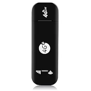 Homgee 4G LTE USB Modem Mobile WiFi Hotspot with SIM Card Slot 150M s DL 50M s UL Max 10 Devices External Antenna Ports Black, EU Version