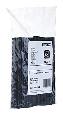 Rapid, 51215108, Bâtons de colle thermofusible, Réparation voiture, Noir, ø12mm, Longueur 190mm, 1kg