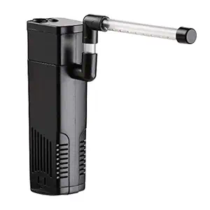 NICREW Aquarium Internal Filter, Submersible Power Filter with Adjustable Waterflow, Aeration System with Sponge Filter for Fish Tanks up to 10 Gallon, 53 GPH, 5W