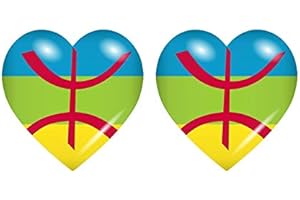 Akachafactory 2 x naklejka naklejka flaga flaga serca berberyjska amazigh