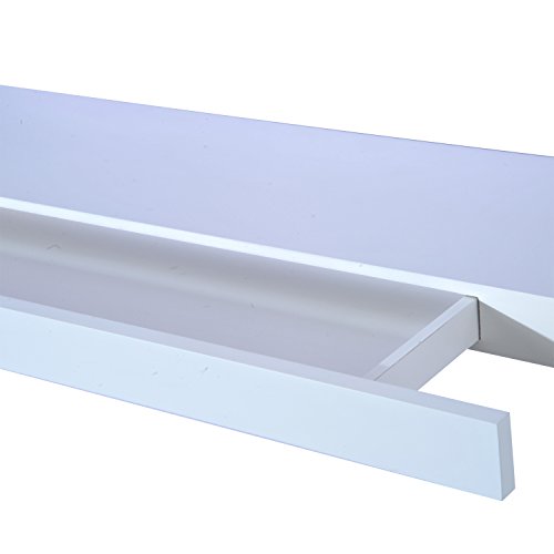 HOMCOM® Wandboard Wandregal Hängeregal mit Schublade Regal Ablage, MDF, Weiß, W80 x D25 x H5cm - 6