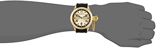 Invicta Men's Russian Diver Quartz Watch with Gold Dial Analogue Display and Multicolour Plastic Strap 1438
