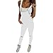 Produktbild ZEZKTDamen Jeans Boyfriend Latzhose Stripe Hohe Taille Wide Leg lange Hose Jumpsuits Rompers Beiläufig Gurt Latzhosen Denim Hosenträger Spielanzug Harem Jumpsuit Hosen (S, Weiß)