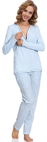 Italian Fashion IF Women's Nursing Pyjamas Liwia Mama 0223 (Blue, XL)
