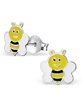 Mon-bijou–H17792–Ohrring Biene Maja aus Sterling-Silber 925/1000